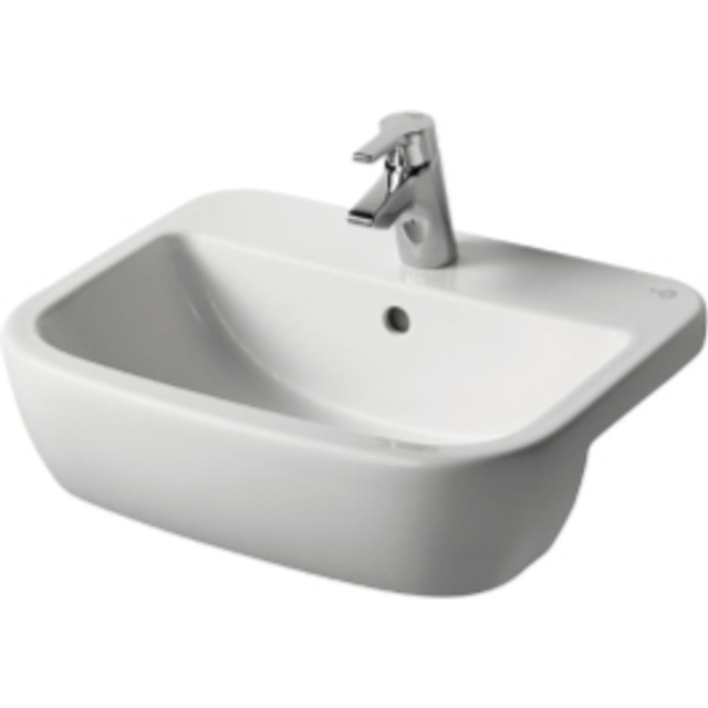 Ideal Standard Tempo 55cm Semi-countertop Washbasin, One Taphole White T059001