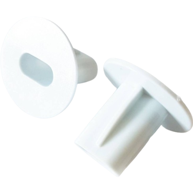 2x 8mm White Twin Shotgun Cable Bushes Feed Through Wall Cover Coaxial Hole Tidy