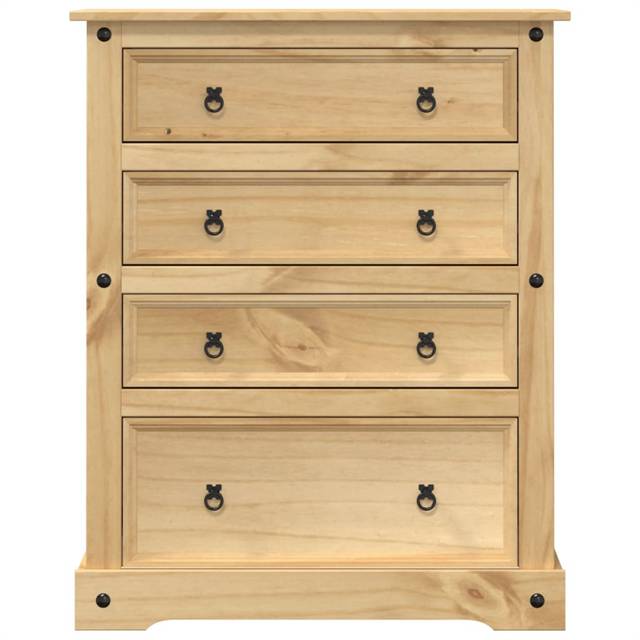 vidaXL Chest of Drawers Corona 92x48x120 cm Solid Wood Pine - Brown