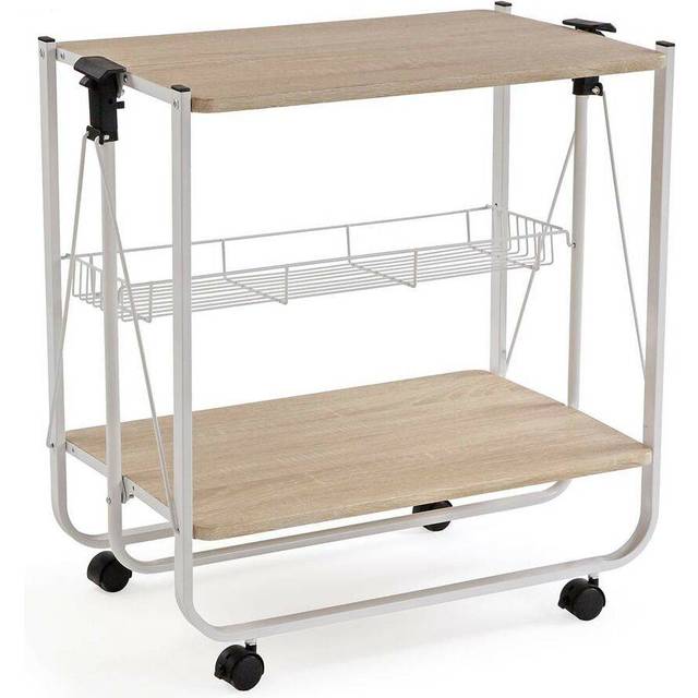 Versa Köksvagn vit PVC metall trä MDF 40 x 70 x 68 cm