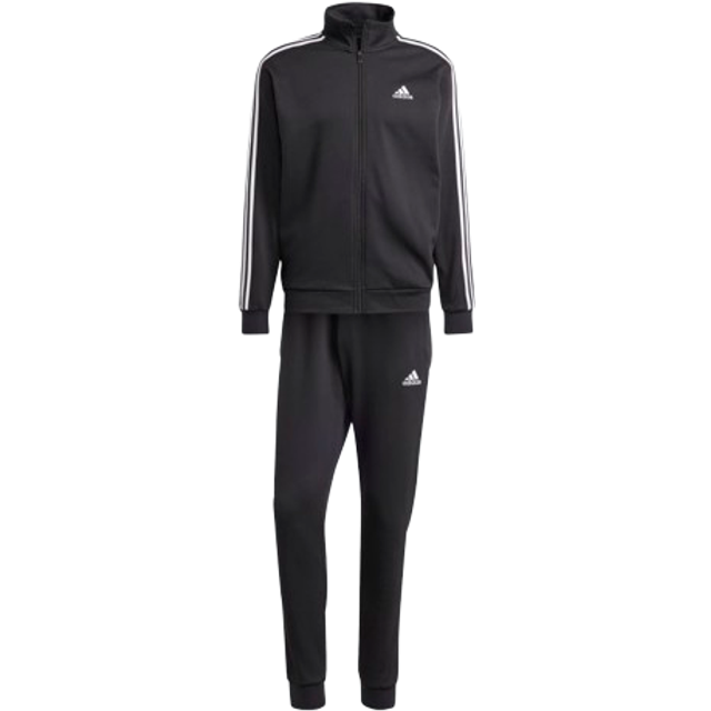 adidas Basic 3-stripes Fleece Tracksuit - ['Svart'] (Medium)