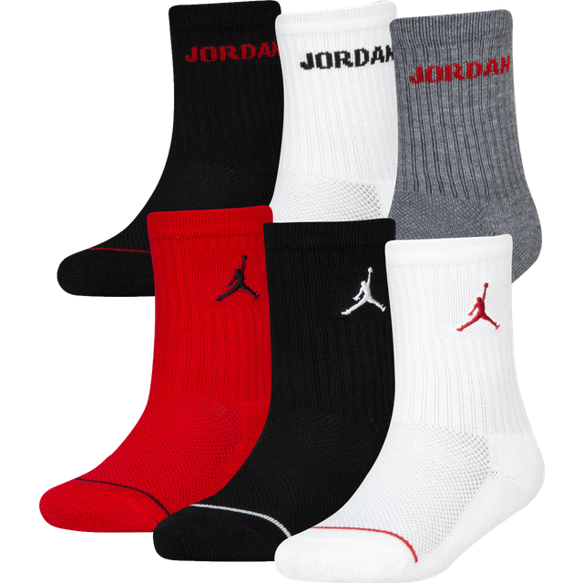 Jordan Kids Crew 6 Pack Unisex Socks - Red - Size: 6.5 - 8 - Foot Locker  - Red - Size: 6.5 - 8