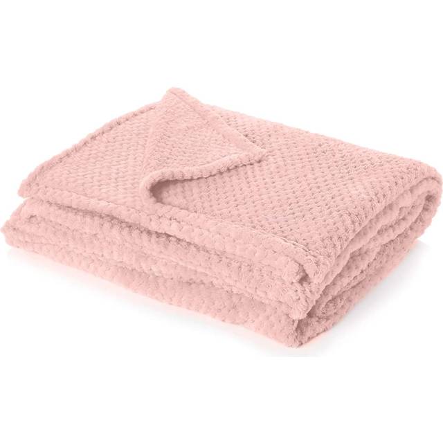 Textured Waffle Throw - Blush Pink