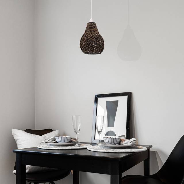 22cm Chenille Sphere Lamp Shade - Hemp (22cm H X 17cm W X 17cm D)