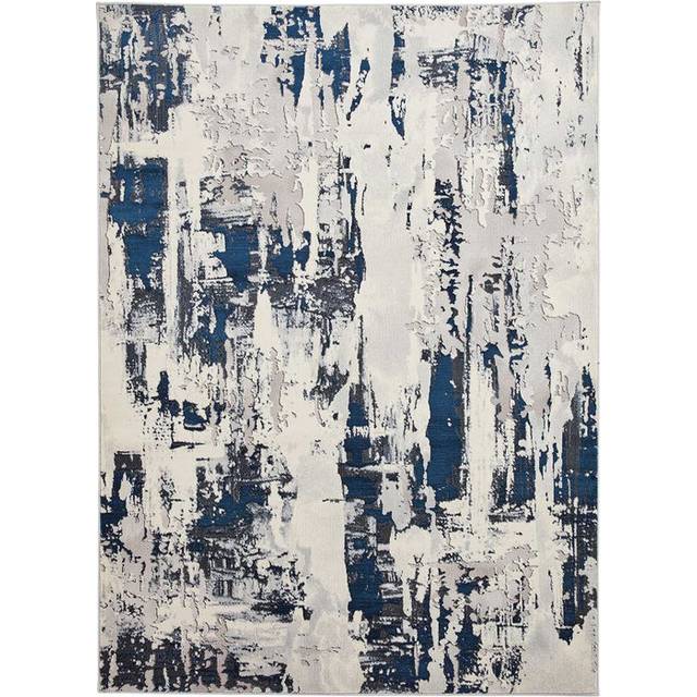Think Rugs Apollo Grey/Navy Rectangle 120 x 170cm Polypropylene Modern Abstract GR579, Grey