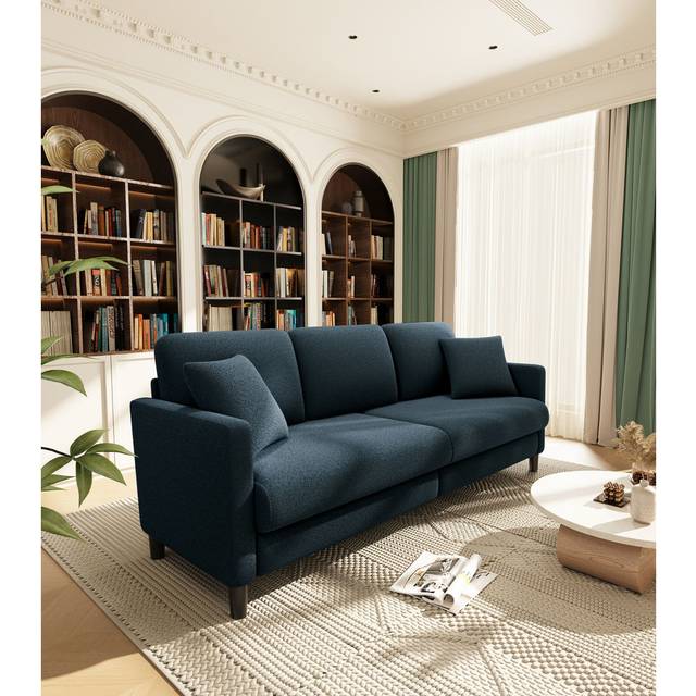 17 Stories Nurith Upholstered Sofa Blue/Gray 226.06cm H X 490.22cm W X 198.12cm D