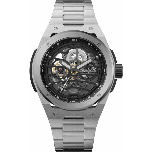 Ingersoll The Springfield Stainless Steel Black Skeleton Dial Automatic I15203 Men's Watch svart