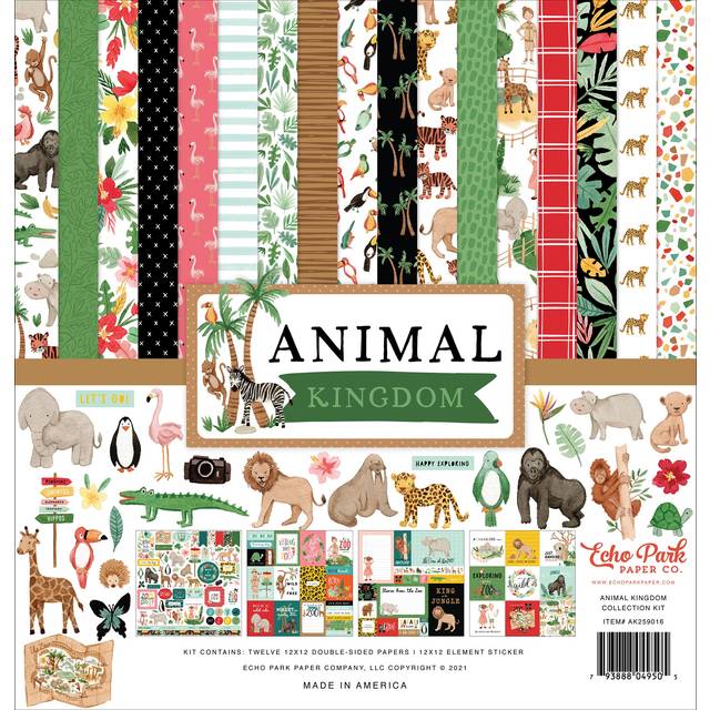 "Echo Park Collection Kit 12""X12""-Animal Kingdom AK259016"