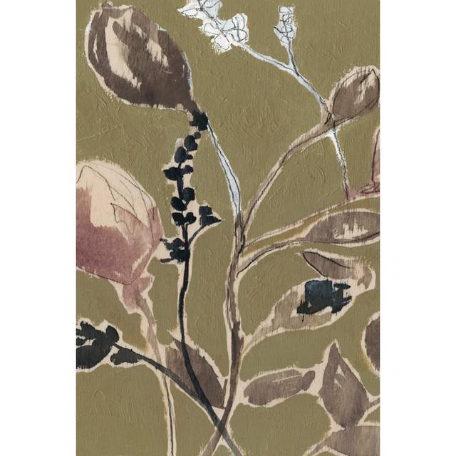 Mauve on Olive I - Wrapped Canvas Art Prints (51cm H x 76cm W x 3.8cm D)