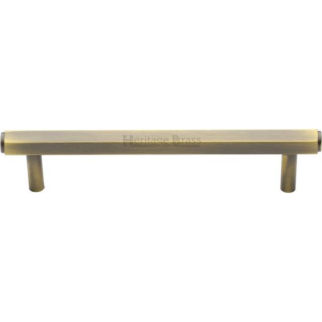 Art Deco Collection Heritage Cabinet Pull Hexagon Design - Antique Brass (16cm L x 1.25cm W)