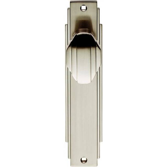 Art Deco Latch Door Handle - Satin Nickel (20cm H X 4.5cm W)