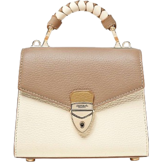 Aspinal of London Mini Mayfair 2.0 Cross Body Bag, Taupe/Ivory