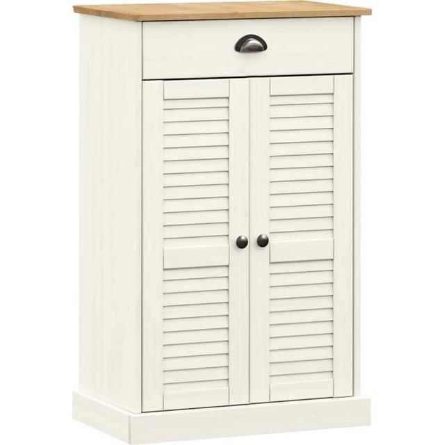 vidaXL Shoe Cabinet VIGO White 60x35x96 cm Solid Wood Pine