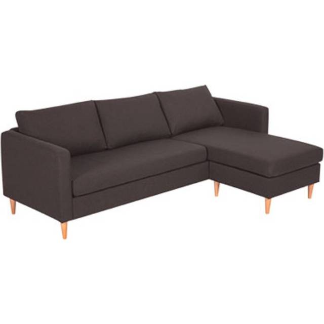 Chaiselong Anthracite Sofa 219cm 3 personers