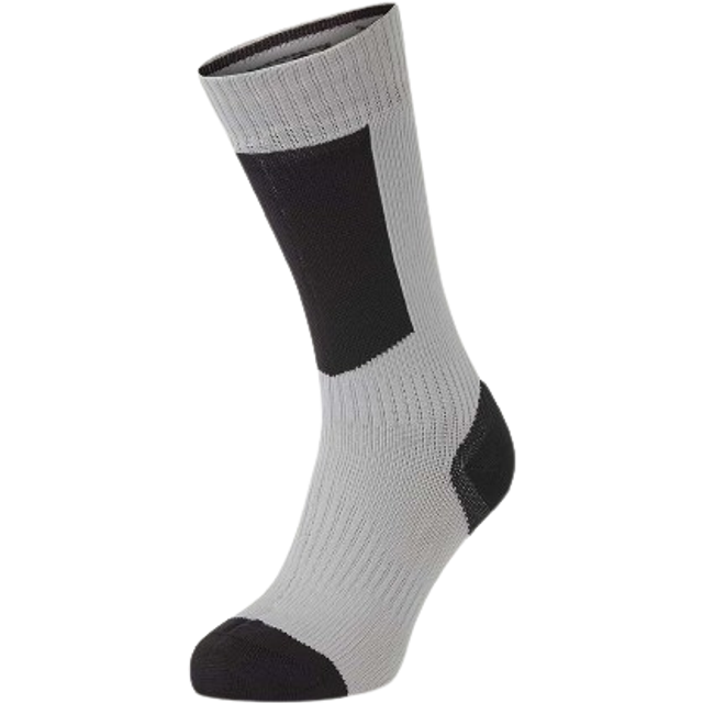 SealSkinz Vattentät kallt väder mellanlång strumpa med hydrostop unisex vuxna, grå/svart/gul, M