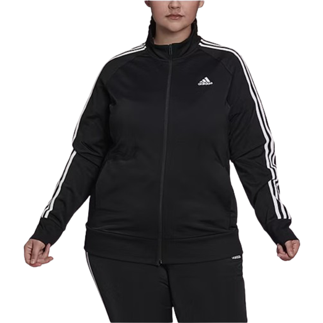 Adidas Women's Plus Size Essentials Warm-Up Slim 3-Stripes Track Top