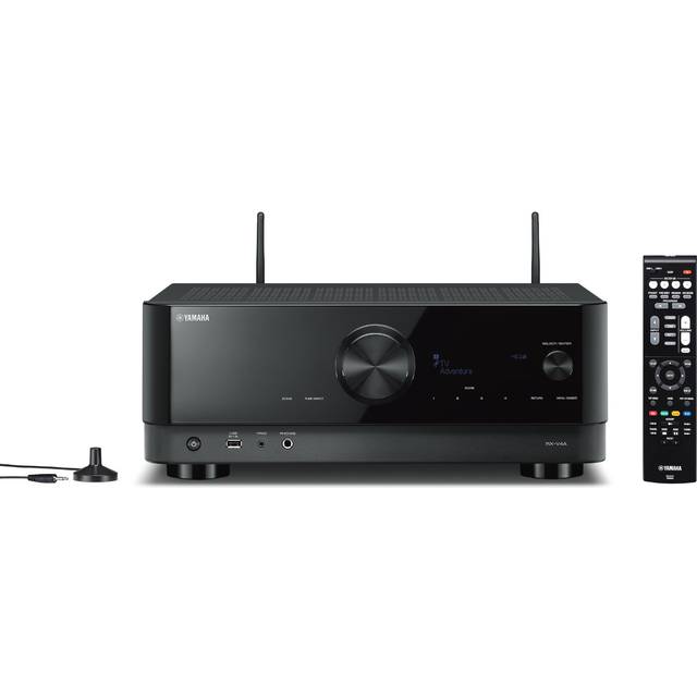 Yamaha RX-V4A-mottagare svart – nätverksmottagare med musicCast surroundljud, spelspecifika funktioner och röststyrningssystem – allroundtalang med 5,2 kanaler