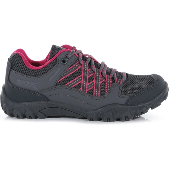 Regatta Kids Lightweight Edgepoint Waterproof Low Walking Shoes Steel Pink Fusion, Size: UK Infant 9 - Grey - Uk Infant 9