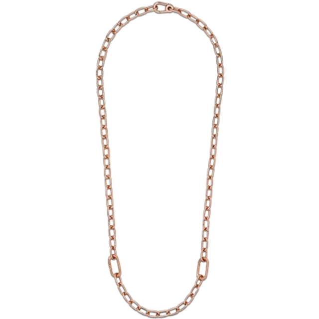 Pandora ME Small-Link Chain Necklace - 14k rose gold plating - Sz. 50 cm - No color