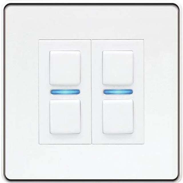 Lightwave Smart Dimmer Switch 2 Gang White