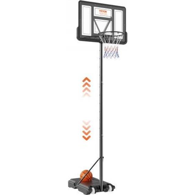 VEVOR basketbåge, 4-10 fot justerbar höjd bärbart ryggbrädesystem, 44 tums basketbåge och mål, barn och vuxna basketset med hjul, stativ och fyllbar bas, för utomhus/inomhus