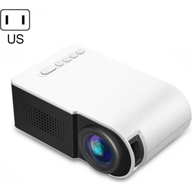 7000 lumen 1080p mini led 3d projektor hemmabio video multimedia usb -projekt tillbeh&#xF6;r - Vit us-kontakt