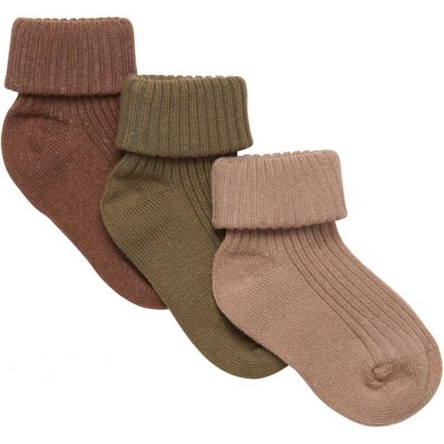 Minymo Strumpor - 3-Pack - Rib - Torkade Herbs - Minymo - 23/26 - Strumpor