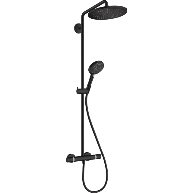 Hansgrohe Croma Select S Matt Black 280 1Jet Showerpipe, Thermostatic