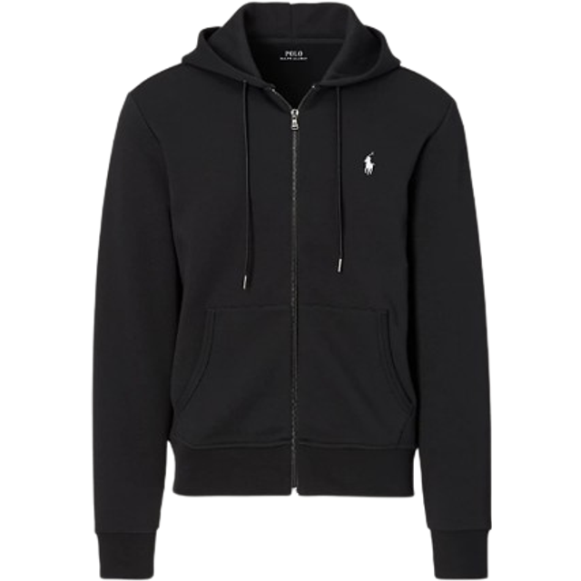 Polo Ralph Lauren Solid Color Embroidered Small Logo Zip-Up Hoodie Men hoodies Black 710888282-001 M