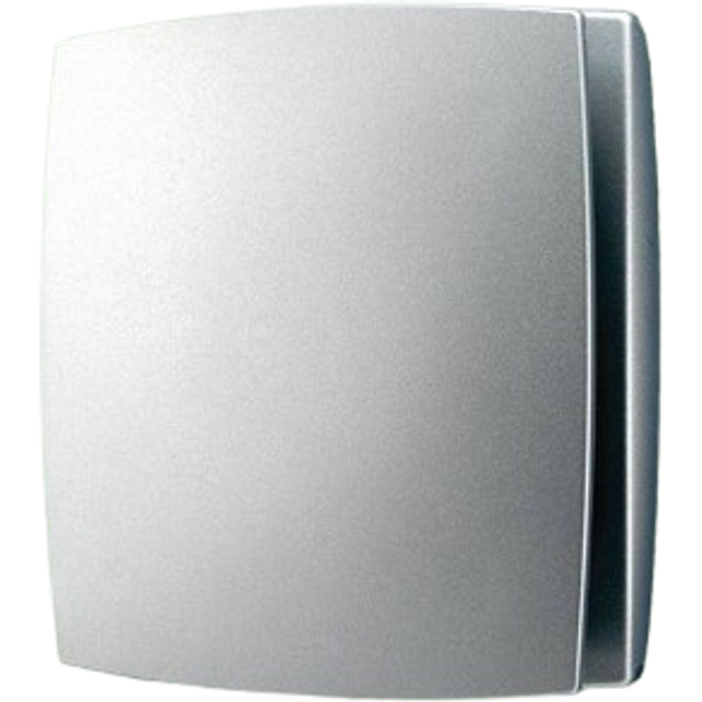 HiB Breeze Wall Mounted Extractor Fan with Timer and Humidity Sensor | Matt Silver | Plastic | 152mm x 152mm x 33mm