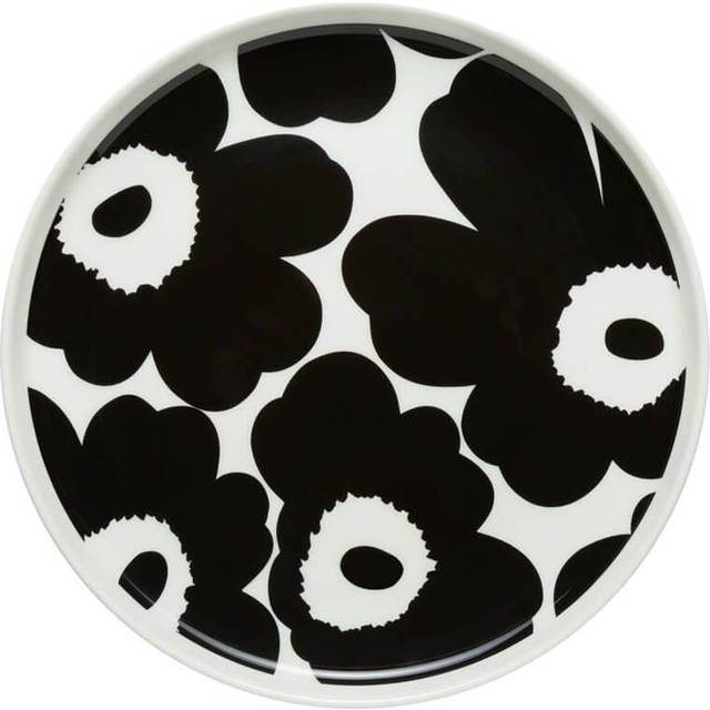 Marimekko Unikko tallrik beige-vit Ø20 cm