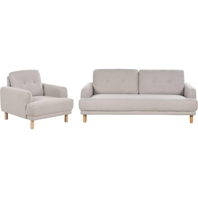 Beliani Fabric Living Room Set Taupe Tuve, Multi