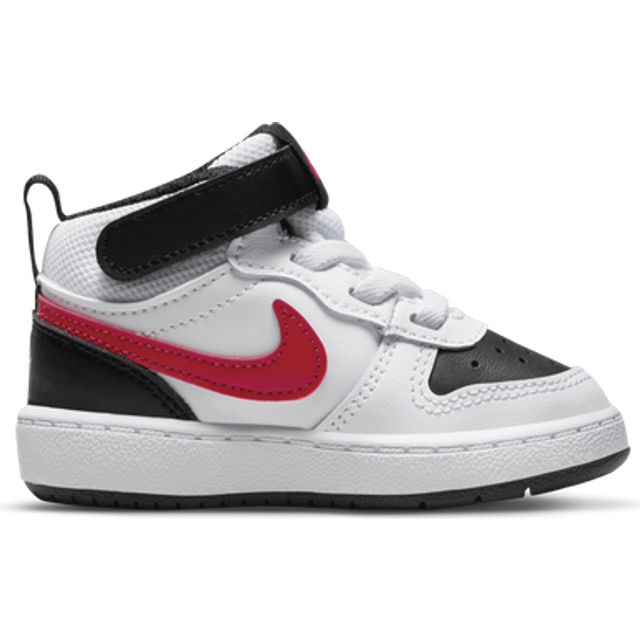 Nike White & Red Court Borough Mid 2 Toddler Trainers - White/Red