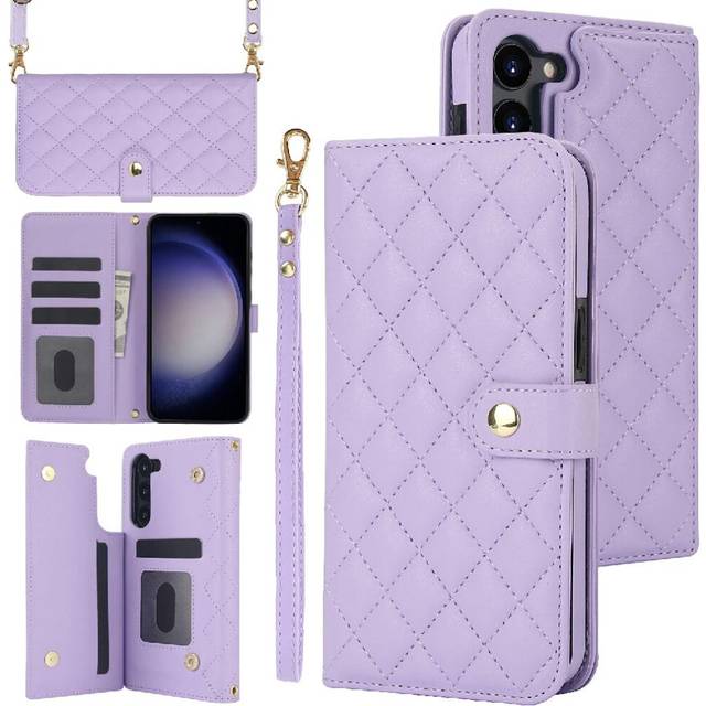 (Light Violet) Case for Samsung Galaxy A54 5g Premium Protection Crossbody Style with 5 Card Slots Leather Wallet Case Anti Theft Brush Stand Function
