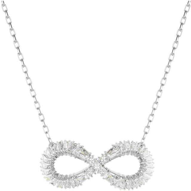 Swarovski Hyperbola Infinity Rhodium Plated Necklace - Silver - 20.5cm