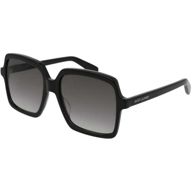 Saint Laurent SL 174 001, SQUARE Sunglasses, FEMALE, available with prescription - Black