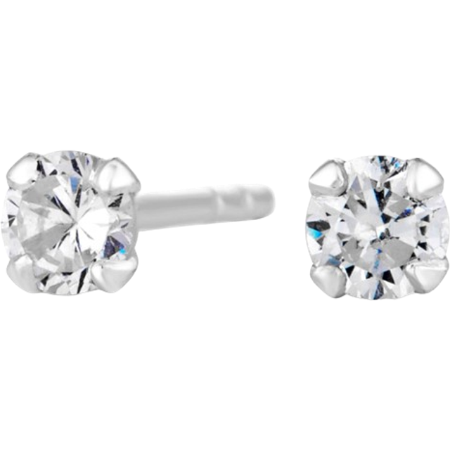 Simply Silver Sterling Silver 925 with Cubic Zirconia 3mm Brilliant Round Stud Earrings, One Colour, Women