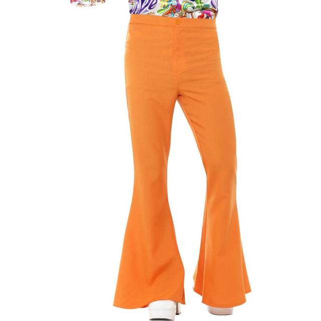 Large Orange Mens Flared Trouser - Trousers Fancy Dress Disco Costume Flares -  flared trousers mens fancy dress disco costume flares 70s orange 60s