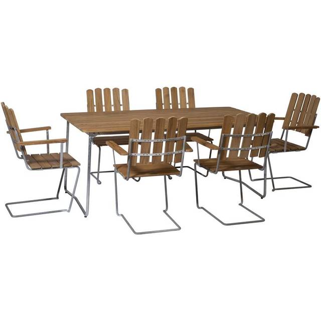 Grythyttan Stålmöbler Grythyttan matgrupp teak B31 170cm + 6st A2