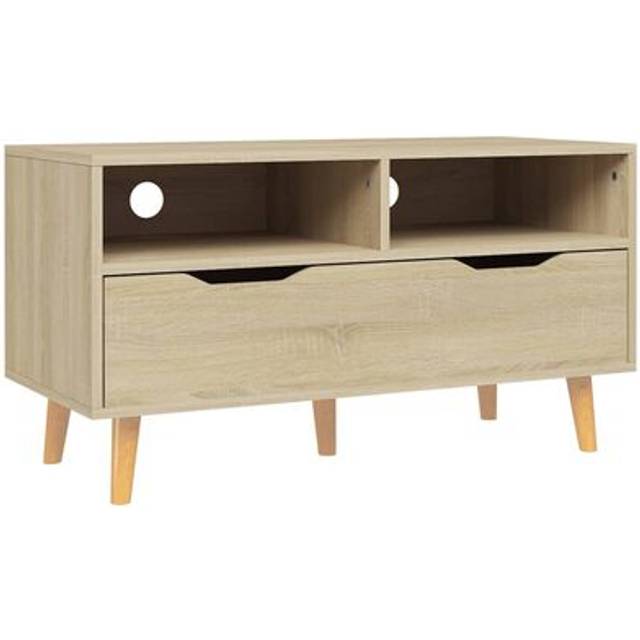 vidaXL Tv-bänk svart högglans 90x40x48,5 cm konstruerat trä