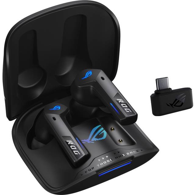 ROG Cetra True Wireless Speednova ML - Trådlösa spelhörlurar, ROG SpeedNova trådlös teknik, 24-bitars ljud, 96 kHz benledande AI-mikrofoner, ANC, upp till 46 timmars batteritid