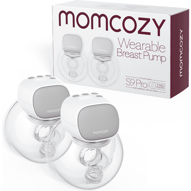MOMCOZY S9 Pro Double Electric Wearable Breast Pump - White & Grey