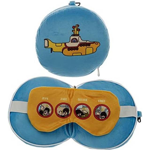 Relaxeazzz The Beatles Yellow Submarine Plush Travel Pillow & Eye Mask - Nakkepude