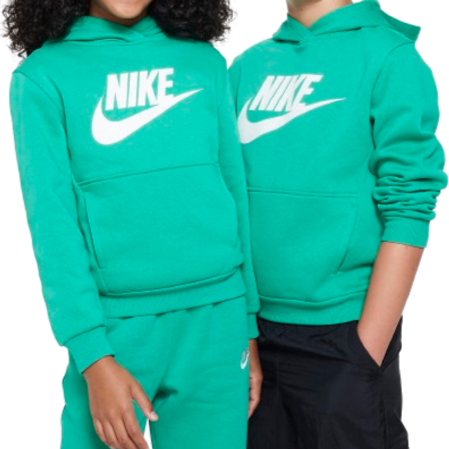 Nike FD2988-324 K NSW Club FLC HDY HBR sweatshirt unisex stadium grön/vit storlek S