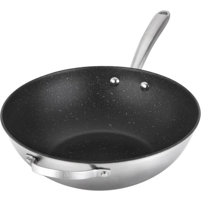 Prestige 29cm Scratch Guard Stainless Steel Stir Fry Pan - Silver