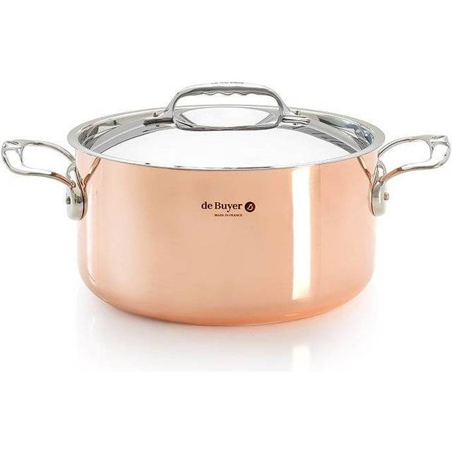 de Buyer Prima Matera Copper Roasting Pot 28 cm / 8.0 L induction compatible - stainless steel cast handles