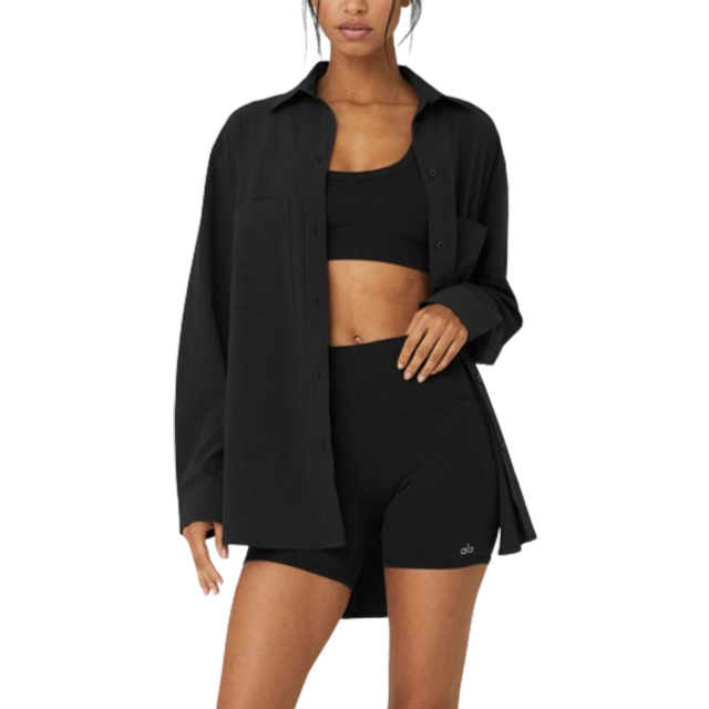 ジャケット [Alo Yoga] Dreamscape Button Down Long Sleeve Dreamscape Button Down Long Sleeve - Black | Alo Yoga
