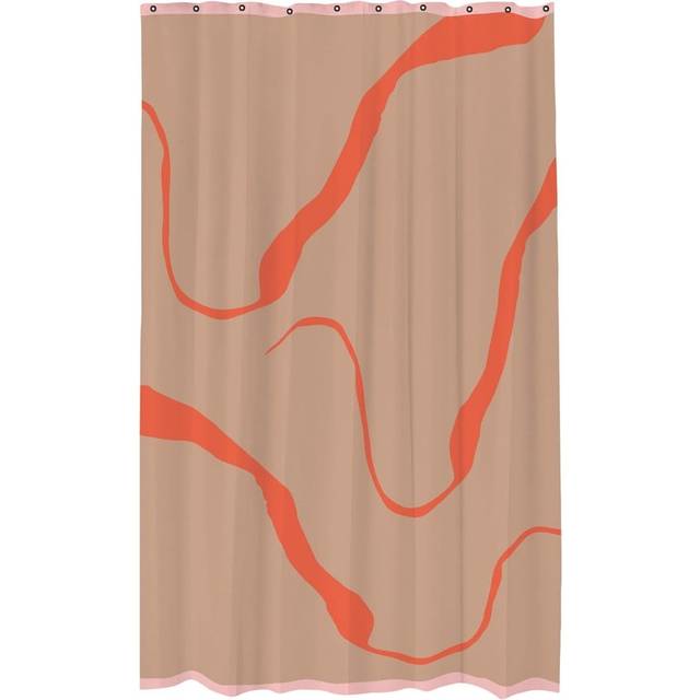 Mette Ditmer - NOVA ARTE Shower Curtain - Badgardin - Latte / Orange - Stock sale - W150 x H200 cm