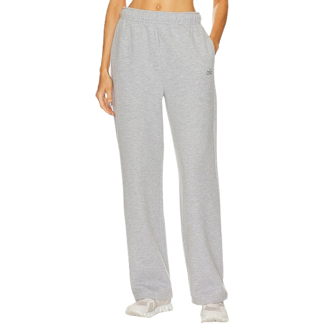 alo Accolade Straight Leg Sweatpant in Athletic Heather Grey - Light Grey. Size L (also in ). (L)