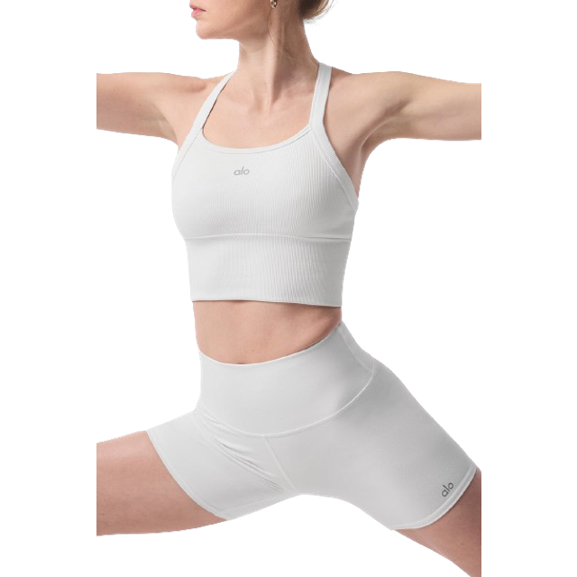 Alo Seamless Ribbed Favorite Bra Tank - White • Price »
